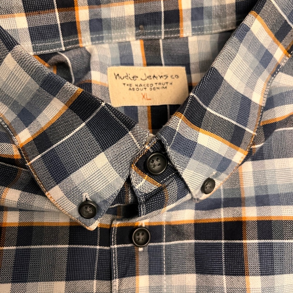 Nudie Jeans Men's Blue Plaid Shirt XL